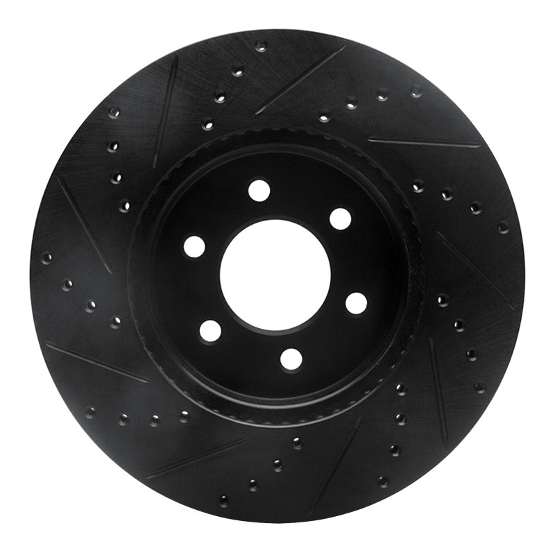 R1 Concepts R1 03-03 Dodge Durango Front Right Drilled & Slotted Black Brake Rotor