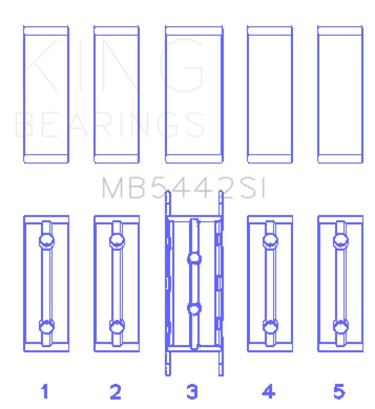 King Engine Bearings King Ford/Mazda Duratec 2.0/2.3 DOHC (Size 0.25) Silicon Bi-Metal Aluminum Main Bearing Set