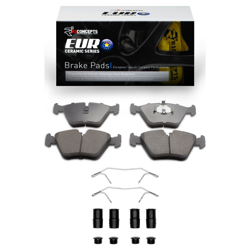 R1 Concepts R1 89-91 Audi 100 Front Euro Ceramic Pads & Hardware Kit