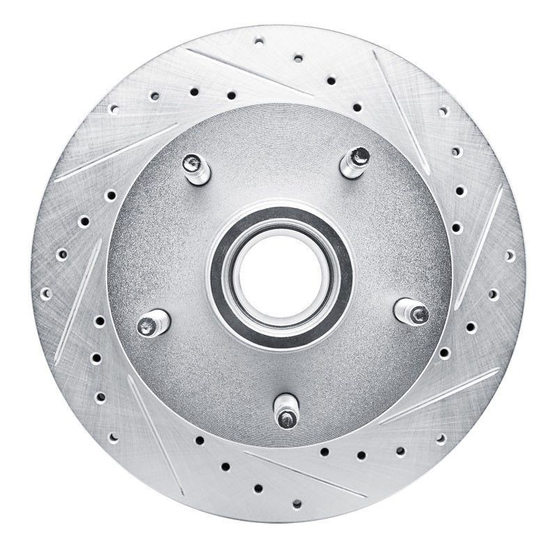 R1 Concepts R1 94-99 Dodge Ram 1500 Pickup Front Right Drilled & Slotted Silver Brake Rotor