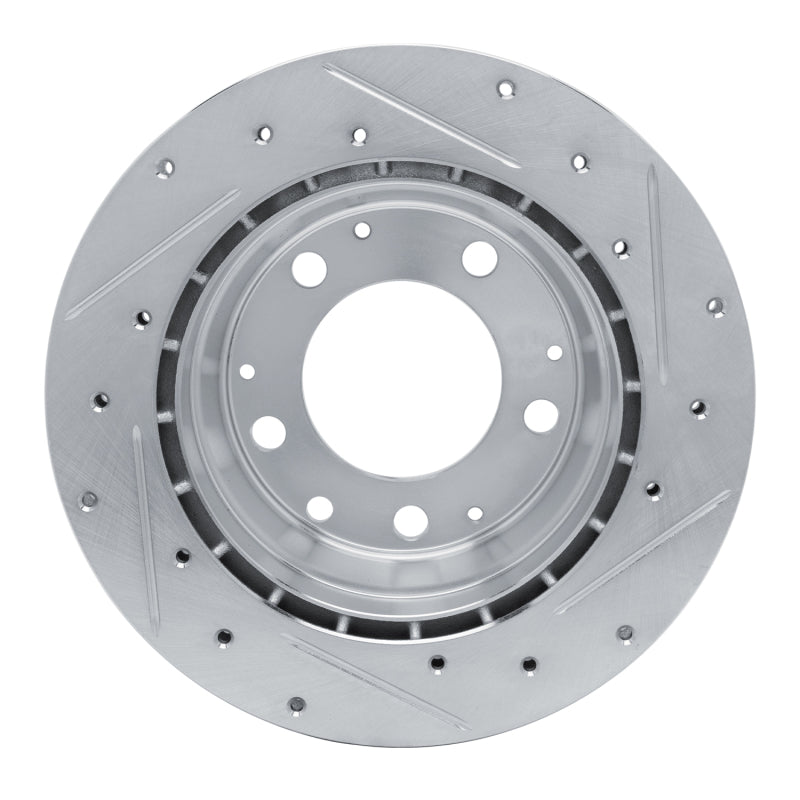 R1 Concepts R1 84-89 Porsche 911 Rear Left Drilled & Slotted Silver Brake Rotor