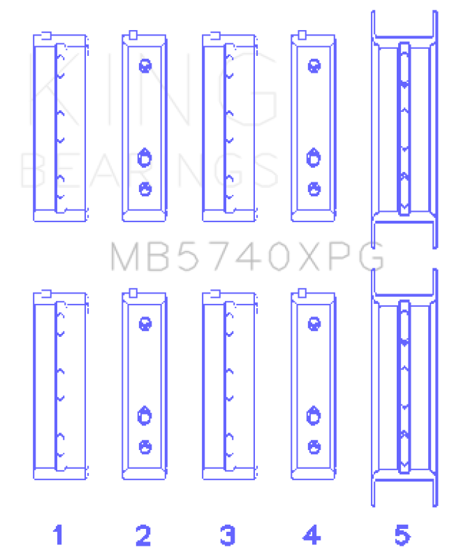 King Engine Bearings Subaru EJ20/EJ22/EJ25 Housing Bore Main Bearing Set - Size +.005mm