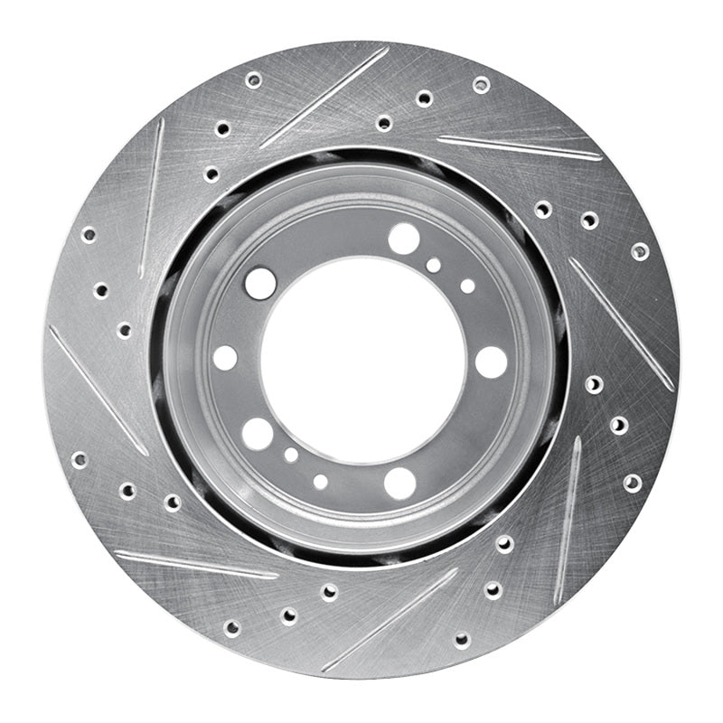 R1 Concepts R1 91-97 Porsche 911 Left Rear Drilled & Slotted Silver Brake Rotor