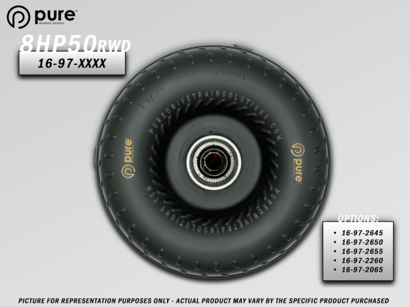Pure Drivetrain Solutions Pure Drivetrain 8HP50 High Performance Billet Race Torque Converter - 26/50 Stator -RWD
