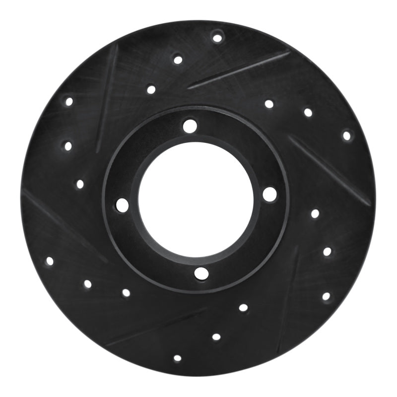 R1 Concepts R1 80-83 Subaru GLF Front Left Drilled & Slotted Black Brake Rotor