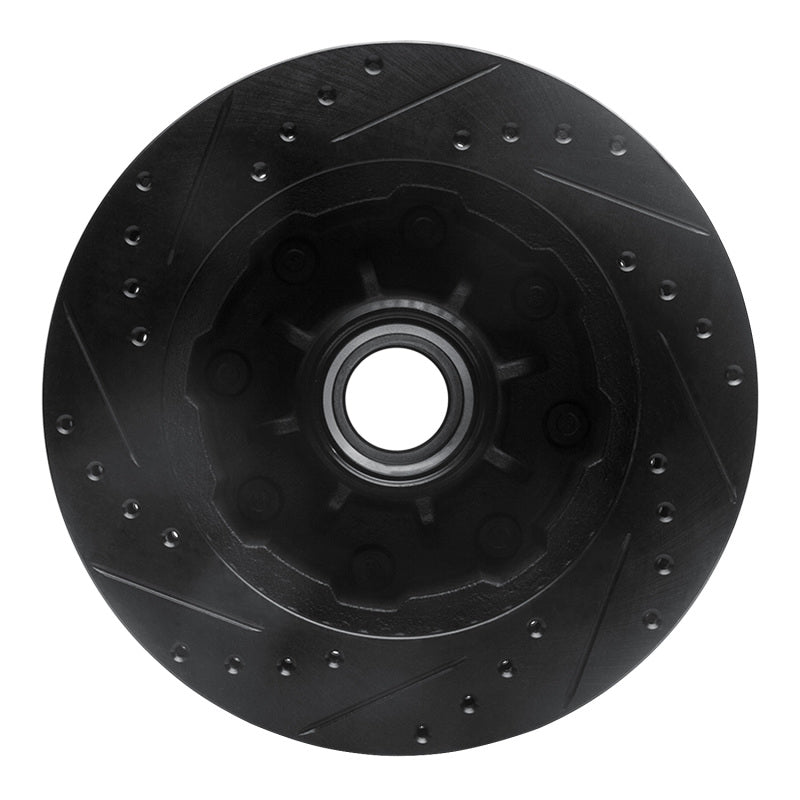 R1 Concepts R1 71-95 Chevrolet C20 Pickup Front Right Drilled & Slotted Black Brake Rotor