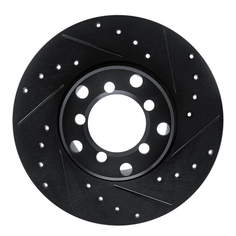 R1 Concepts R1 65-73 Mercedes-Benz 250C Front Right Drilled & Slotted Black Brake Rotor