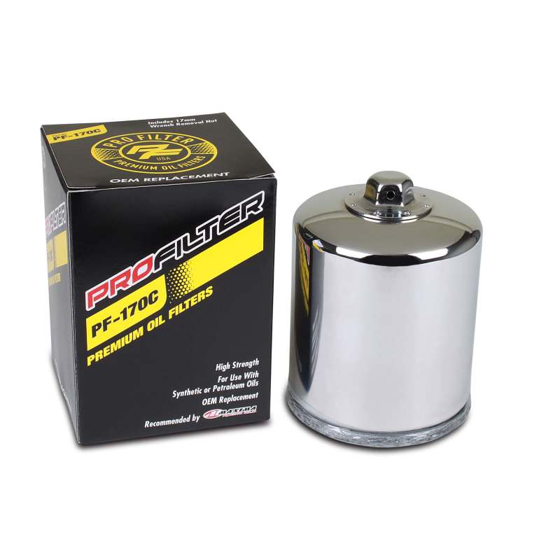 ProFilter Harley Spin-On Chrome Various Performance Oil Filter - Single