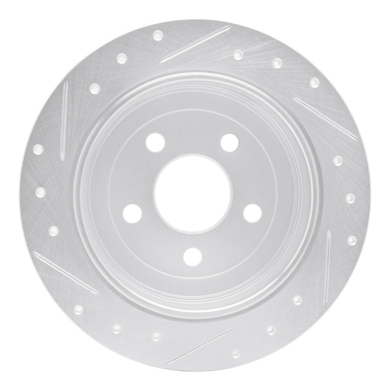 R1 Concepts R1 95-03 Ford Windstar Rear Right Drilled & Slotted Silver Brake Rotor