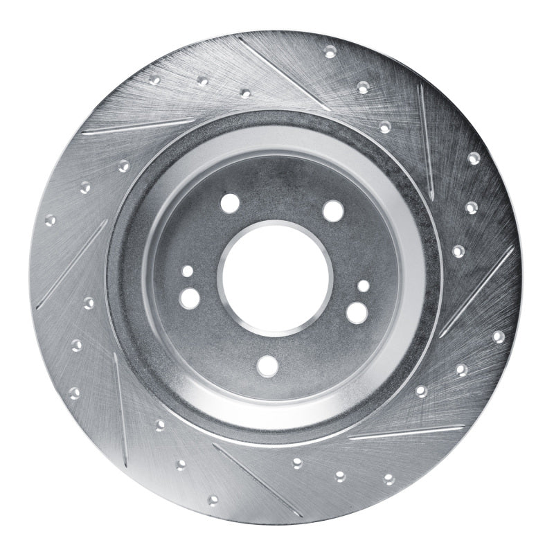 R1 Concepts R1 21-25 Hyundai SANTA FE Rear Left Drilled & Slotted Silver Brake Rotor