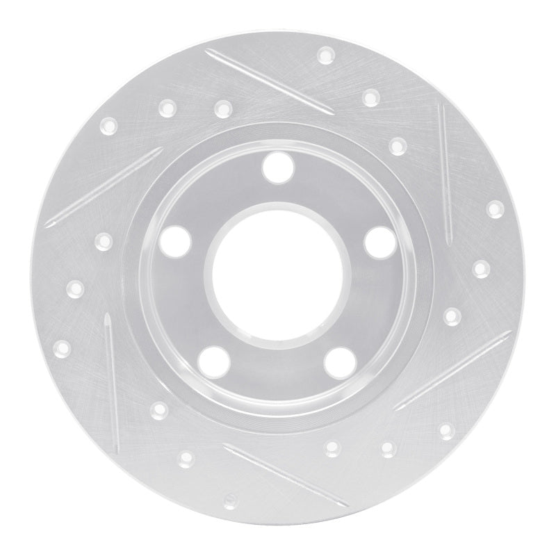 R1 Concepts R1 85-00 Audi 5000S Quattro Rear Left Drilled & Slotted Silver Brake Rotor