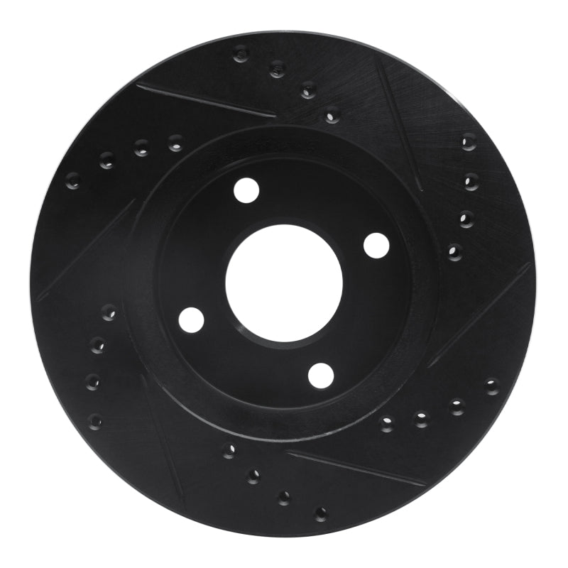 R1 Concepts R1 1995-2004 Ford CONTOUR Front Left Drilled & Slotted Black Brake Rotor