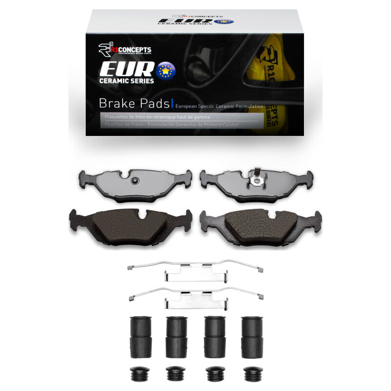 R1 Concepts R1 1981-1991 BMW 325E Rear R1 Euro Ceramic Pads & Hardware Kit