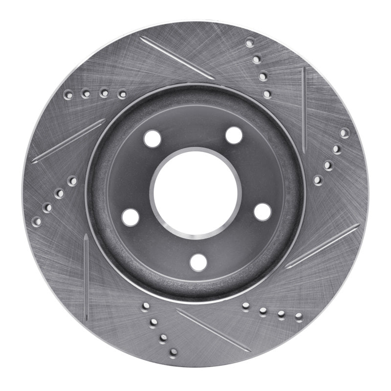 R1 Concepts R1 07-17 Dodge CALIBER Front Left Drilled & Slotted Silver Brake Rotor