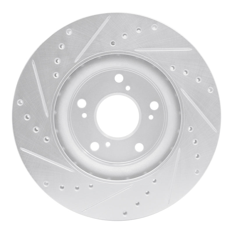 R1 Concepts R1 12-16 Honda CR-V Front Right Drilled & Slotted Silver Brake Rotor