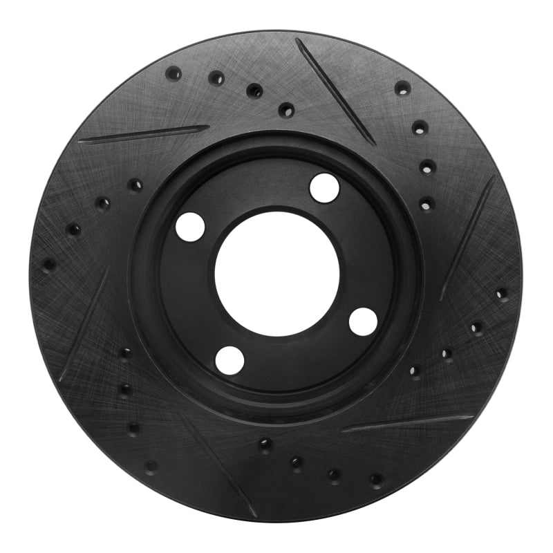 R1 Concepts R1 84-87 Audi 4000 Quattro Front Left Drilled & Slotted Black Brake Rotor
