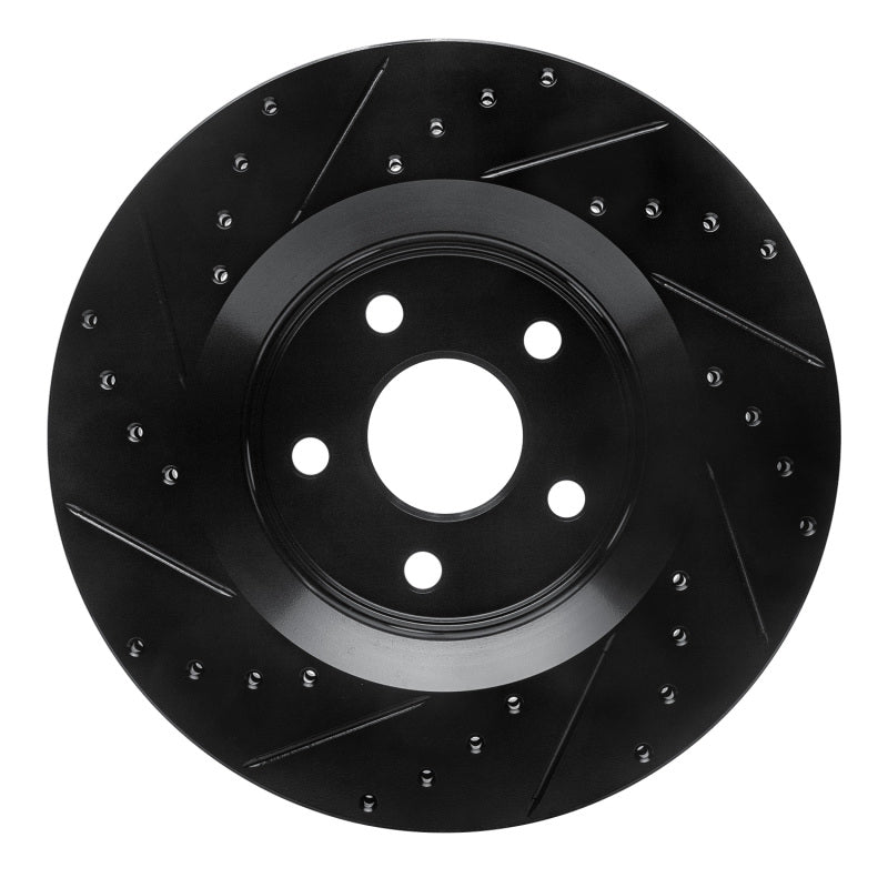 R1 Concepts R1 11-25 Dodge Durango Front Right Drilled & Slotted Black Brake Rotor
