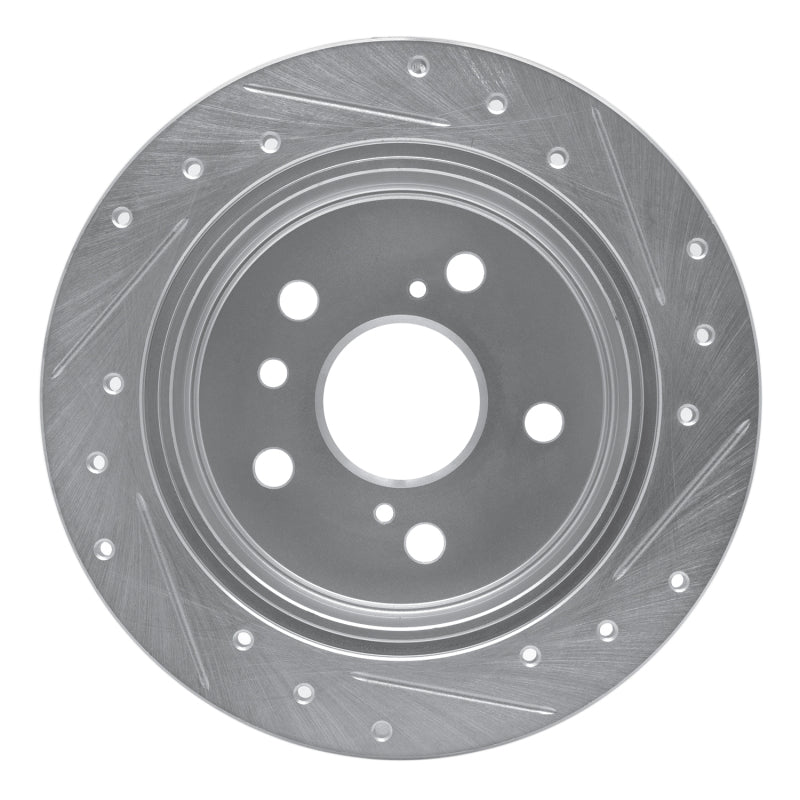 R1 Concepts R1 02-08 Lexus ES300 Rear Left Drilled & Slotted Silver Brake Rotor