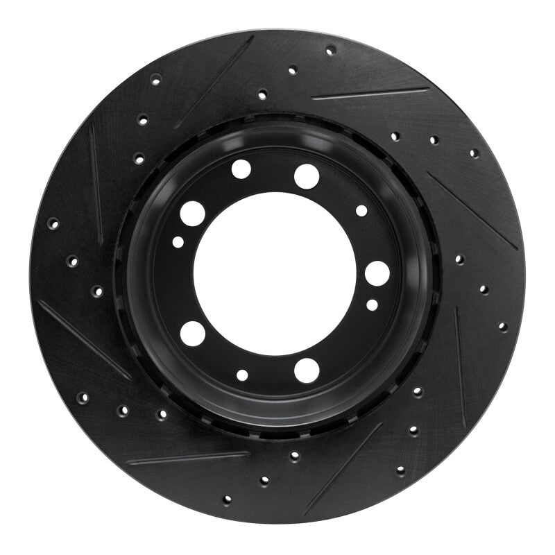 R1 Concepts R1 86-95 Porsche 944 Turbo Rear Right Drilled & Slotted Black Brake Rotor
