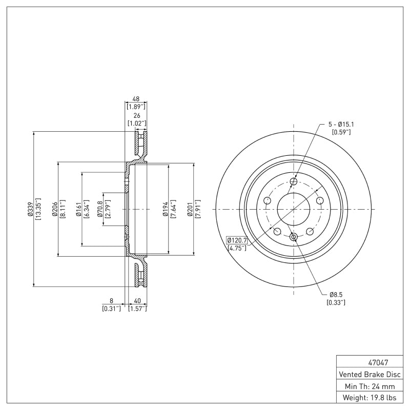 DFC 14-19 Chevrolet Corvette Rear GeoSPEC Coated Rotor