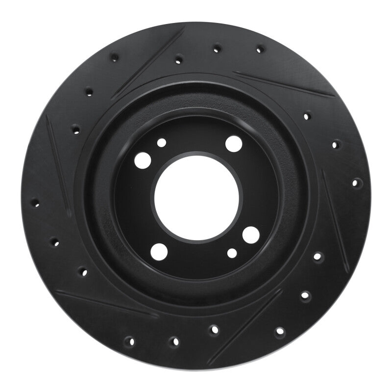 R1 Concepts R1 16-25 Dodge Attitude (Mexico) Front Right Drilled & Slotted Black Brake Rotor