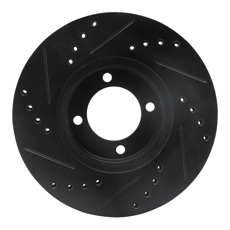 R1 Concepts R1 84-87 Toyota Corolla (US/Canada) Front Right Drilled & Slotted Black Brake Rotor