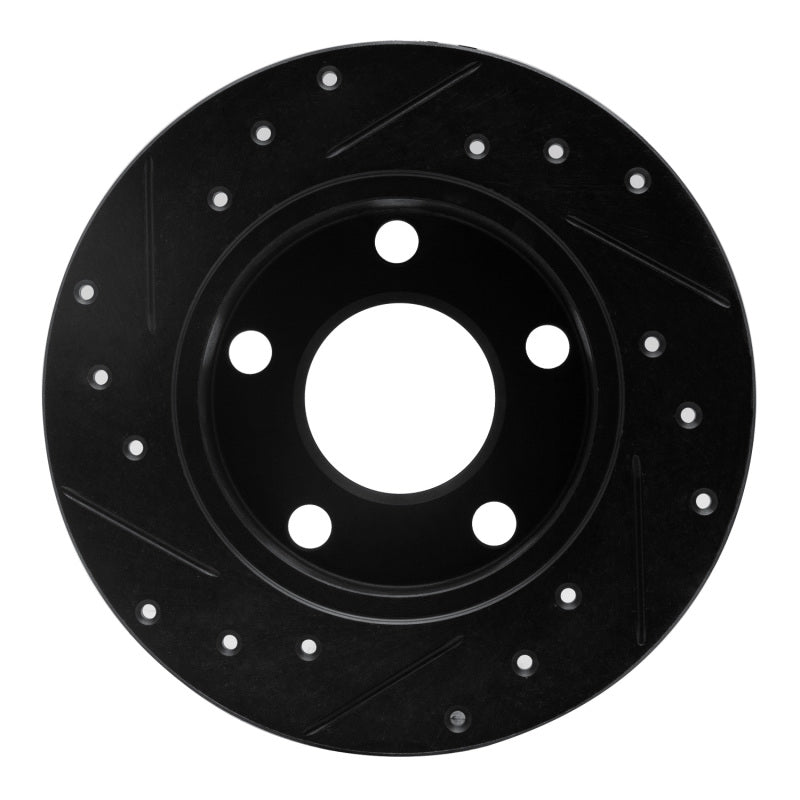 R1 Concepts R1 98-01 Audi A6 Quattro Rear Right Drilled & Slotted Black Brake Rotor