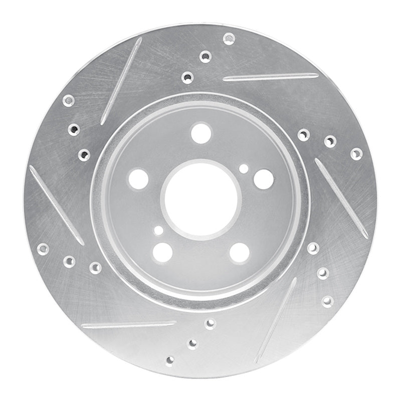 R1 Concepts R1 16-22 Toyota Prius Front Right Drilled & Slotted Silver Brake Rotor