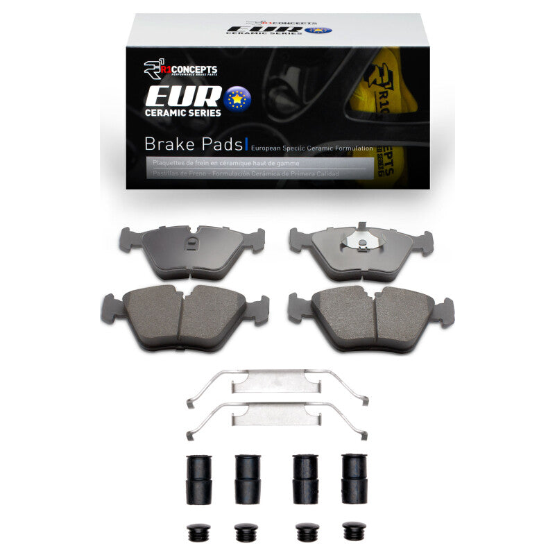 R1 Concepts R1 87-05 BMW M3 Front Euro Ceramic Pads & Hardware Kit
