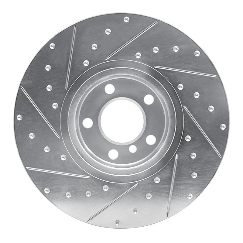 R1 Concepts R1 16-18 BMW X4 Left Front Drilled & Slotted Silver Brake Rotor