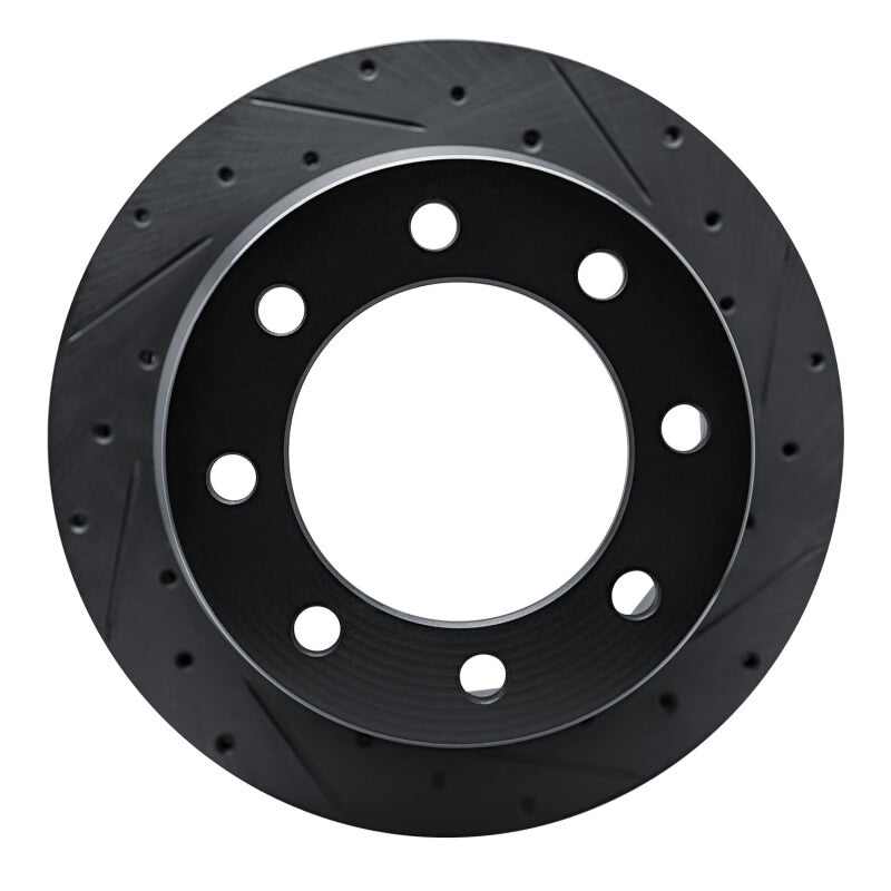 R1 Concepts R1 09-20 Chevrolet Express 3500 Rear Right Drilled & Slotted Black Brake Rotor