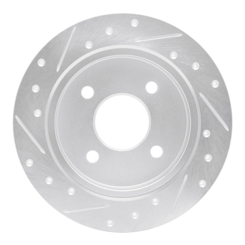 R1 Concepts R1 01-19 Ford Fiesta (USA/Canada) Rear Right Drilled & Slotted Silver Brake Rotor