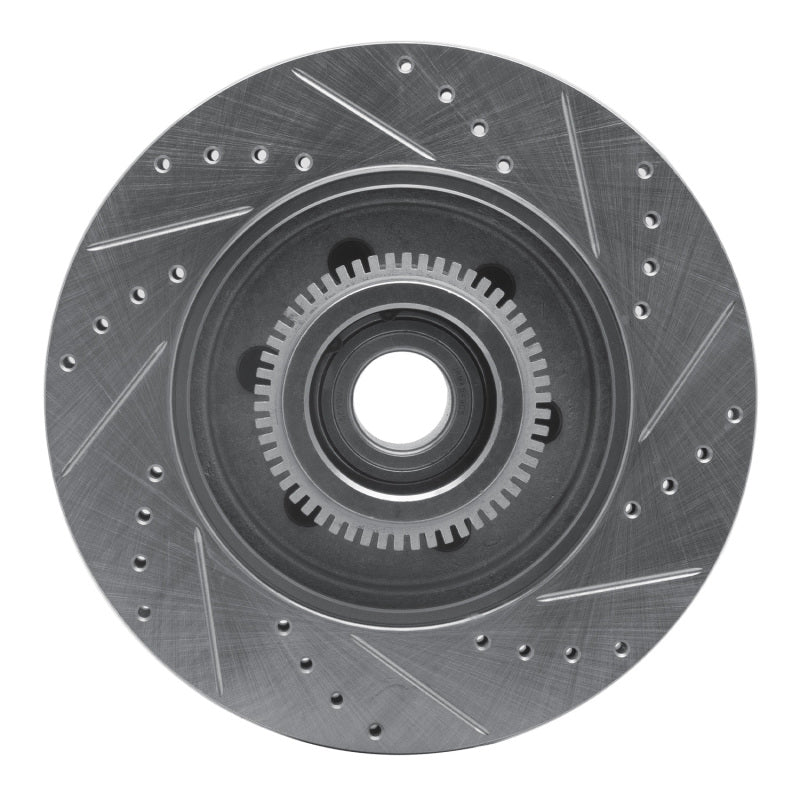 R1 Concepts R1 04-08 Ford F-150 RWD Front Left Drilled & Slotted Silver Brake Rotor