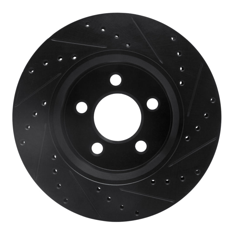 R1 Concepts R1 07-12 Dodge Nitro Front Left Drilled & Slotted Black Brake Rotor