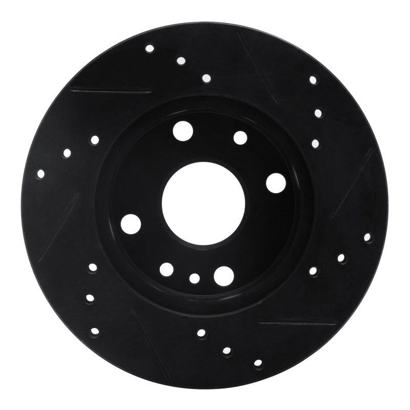 R1 Concepts R1 94-97 Ford Aspire Front Left Drilled & Slotted Black Brake Rotor