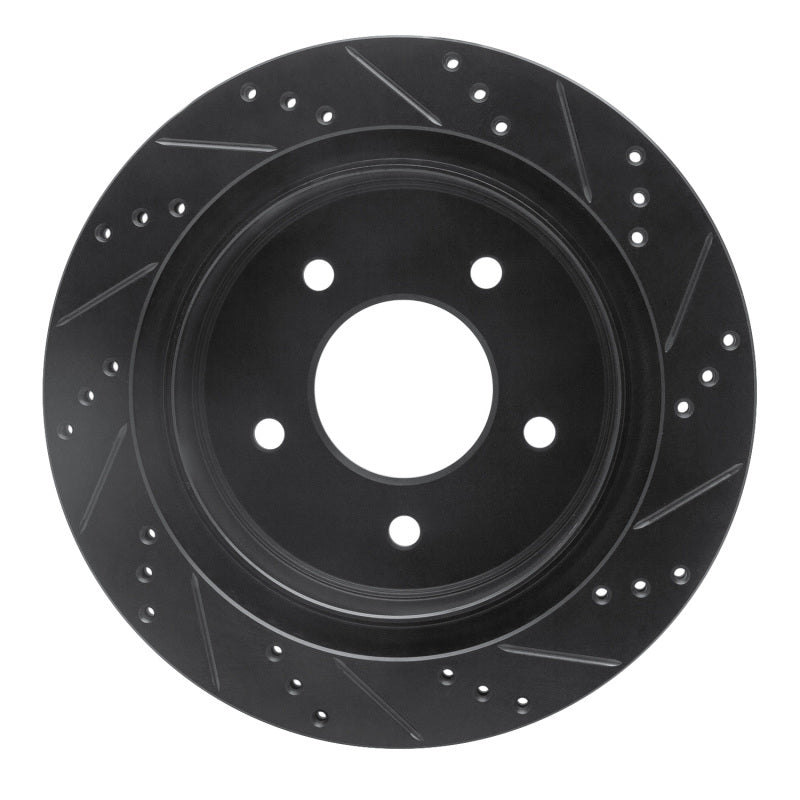R1 Concepts R1 04-06 Ford Econoline Rear Left Drilled & Slotted Black Brake Rotor