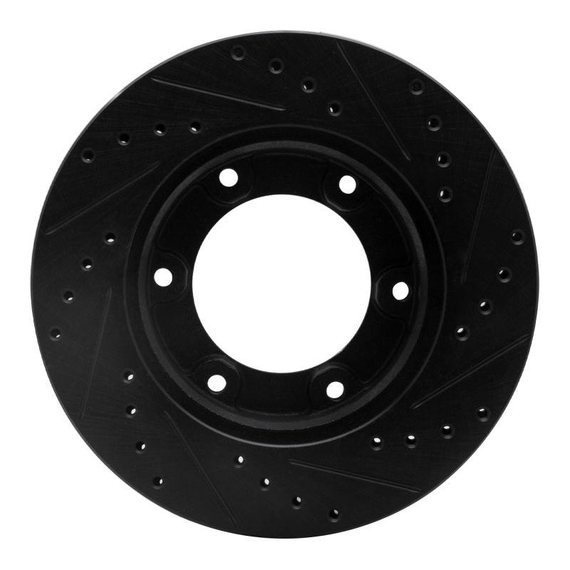 R1 Concepts R1 90-92 Toyota Land Cruiser Front Left Drilled & Slotted Black Brake Rotor