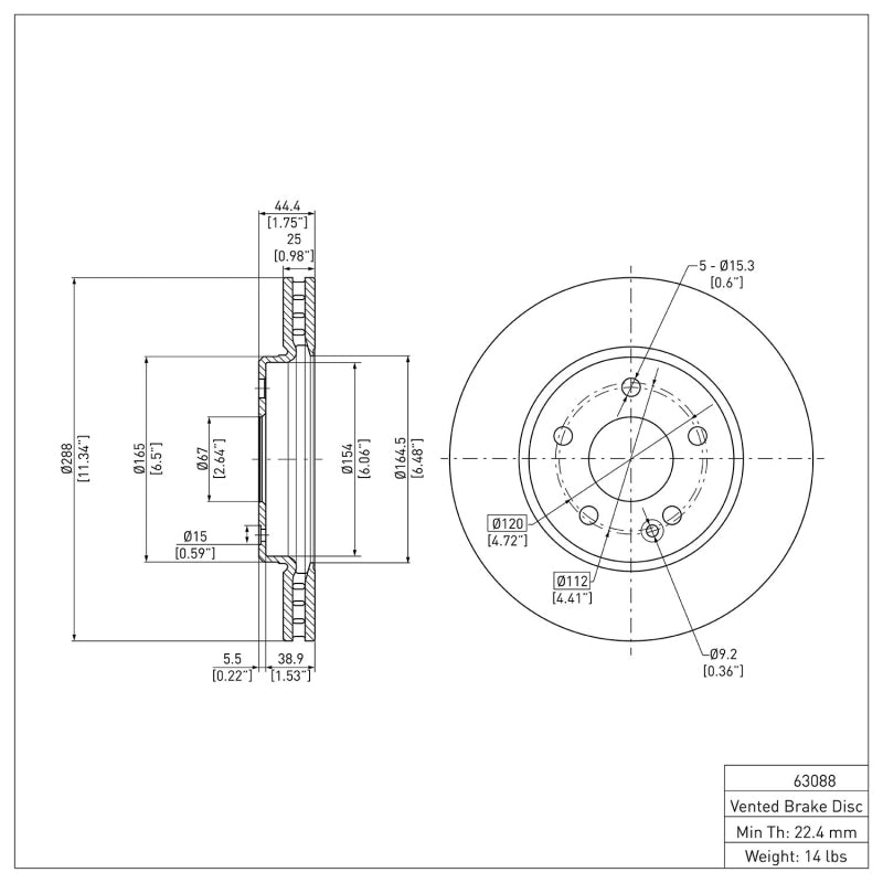 DFC 06-11 Mercedes-Benz B200 Front Brake Rotor