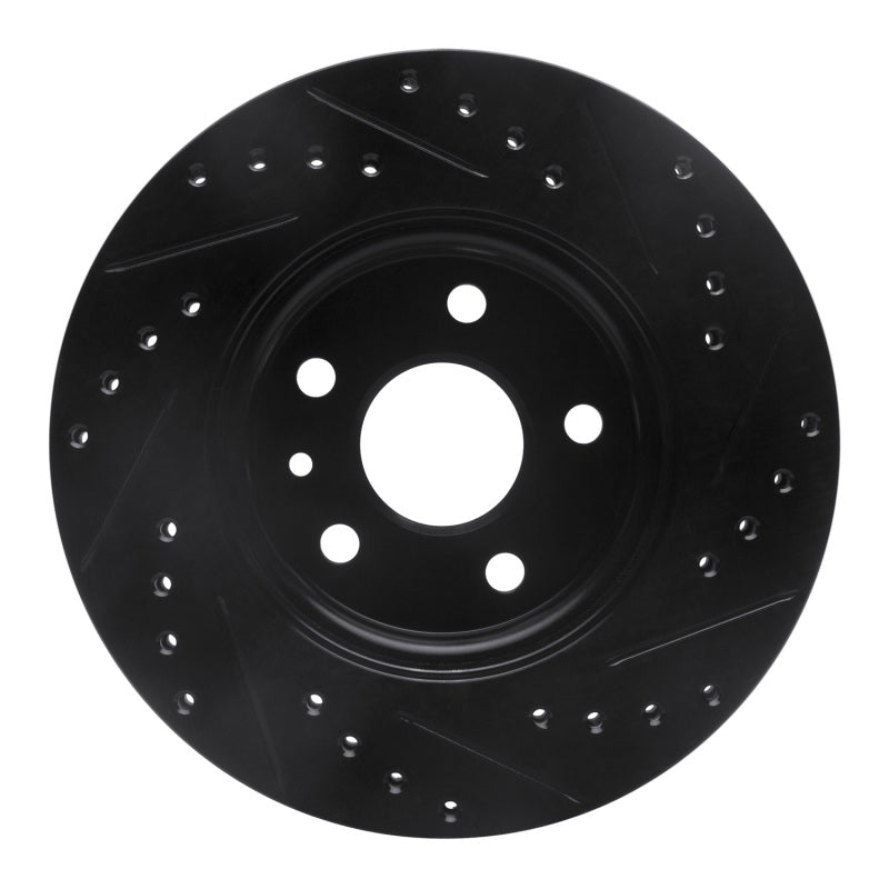 R1 Concepts R1 11-23 Chevrolet Bolt EUV Front Right Drilled & Slotted Black Brake Rotor