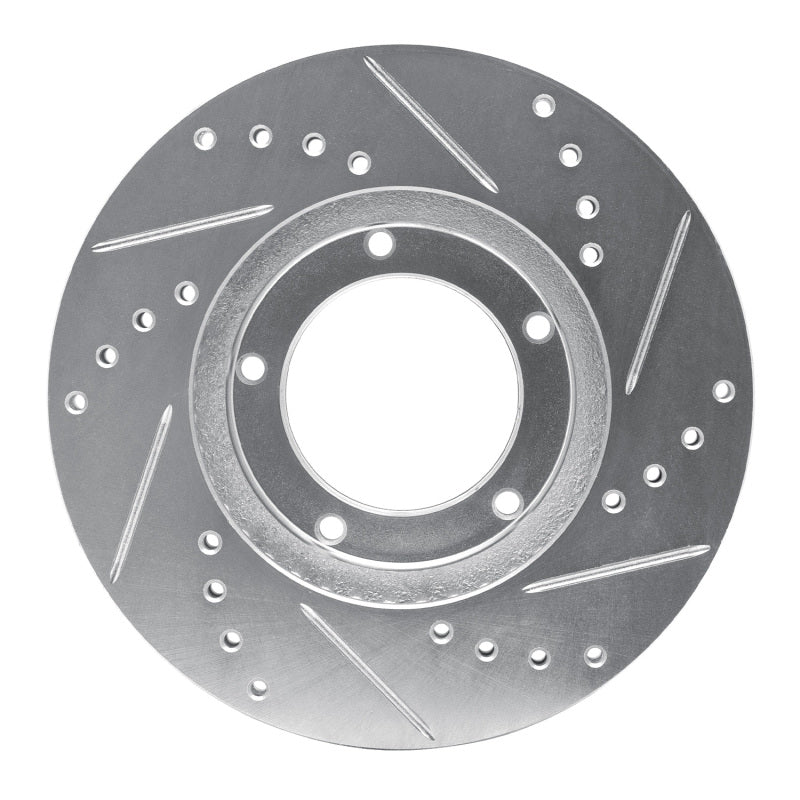 R1 Concepts R1 84-95 Toyota Pickup Front Left Drilled & Slotted Silver Brake Rotor
