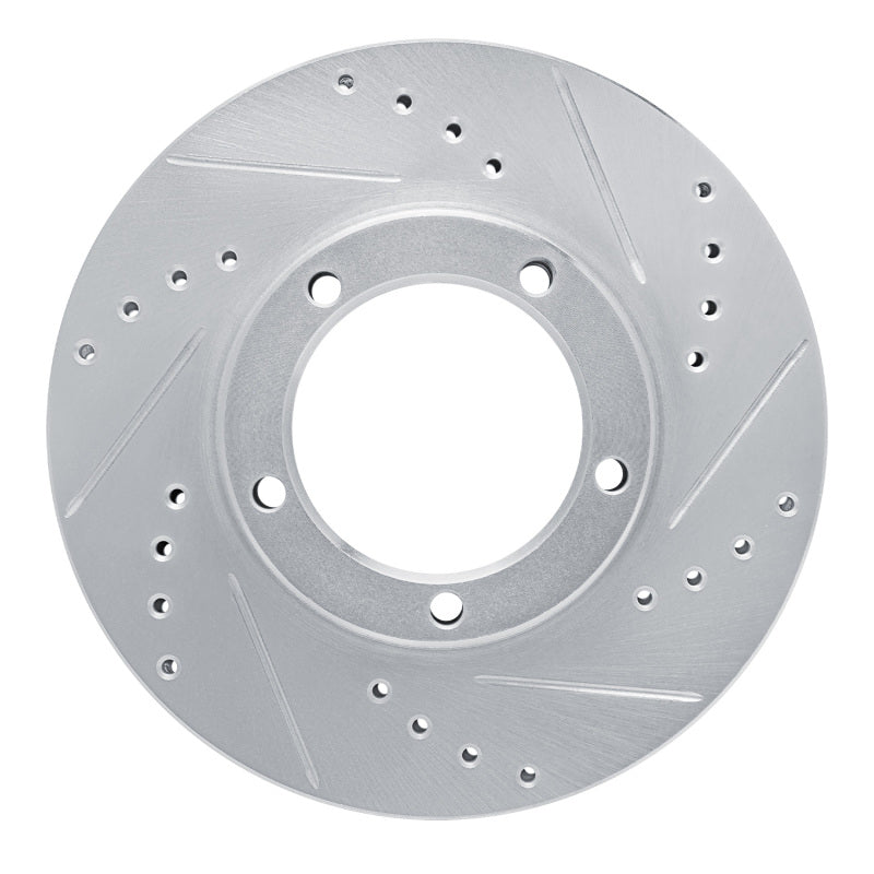 R1 Concepts R1 86-89 Toyota Van Front Right Drilled & Slotted Silver Brake Rotor