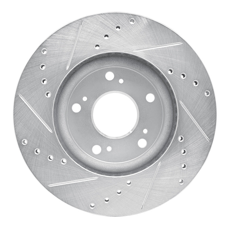 R1 Concepts R1 03-17 Acura ILX Front Right Drilled & Slotted Silver Brake Rotor