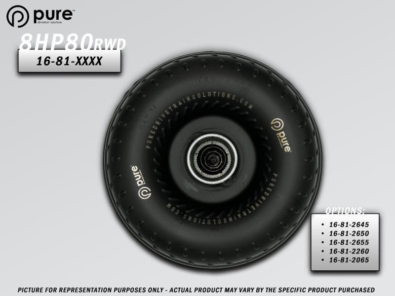 Pure Drivetrain Solutions Pure Drivetrain 8HP80 High Performance Billet Race Torque Converter - 20/65 Stator - RWD