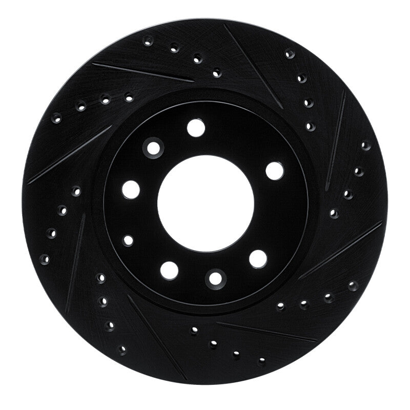 R1 Concepts R1 93-95 Mazda RX-7 Front Right Drilled & Slotted Black Brake Rotor
