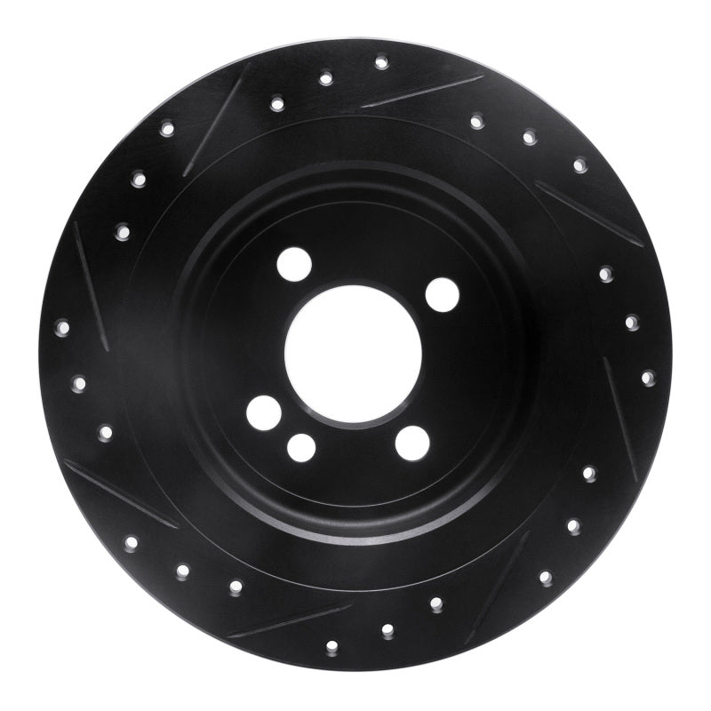 R1 Concepts R1 09-14 Mini Cooper (Excl Clubman) Rear Right Drilled & Slotted Black Brake Rotor