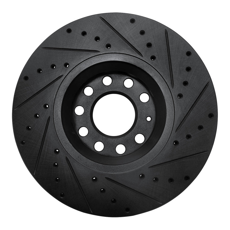 R1 Concepts R1 97-06 Audi A6 (USA/Canada) Front Left Drilled & Slotted Black Brake Rotor