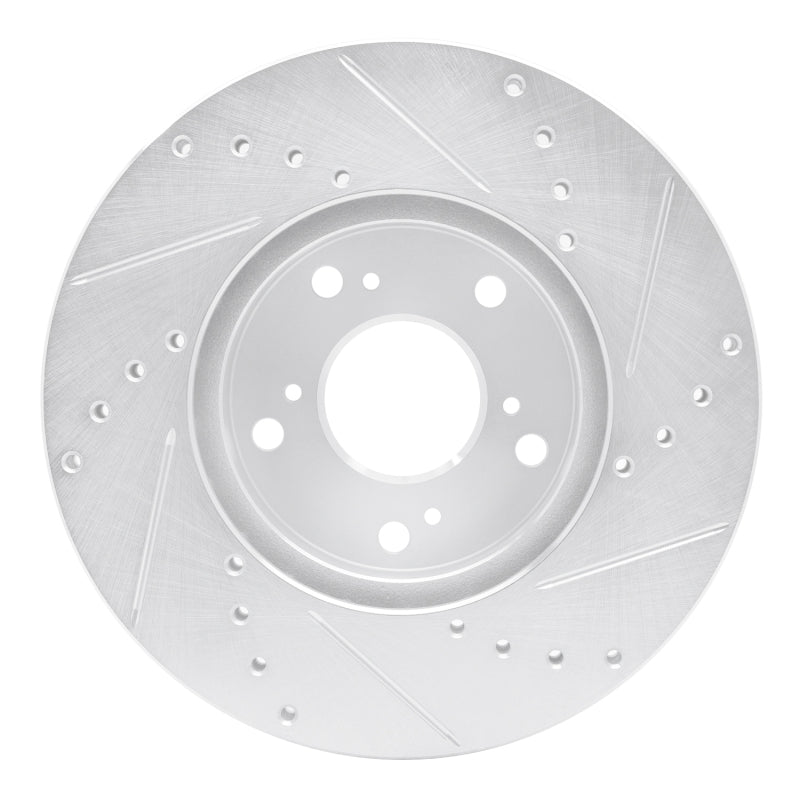 R1 Concepts R1 98-22 Acura CSX Front Left Drilled & Slotted Silver Brake Rotor