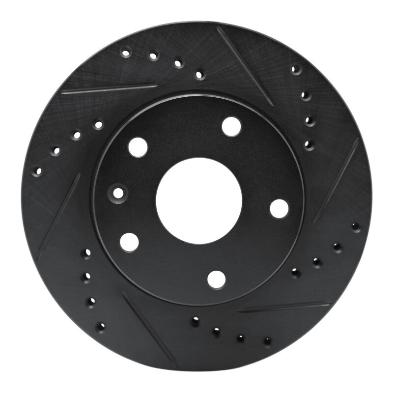 R1 Concepts R1 99-02 Daewoo Leganza Front Right Drilled & Slotted Black Brake Rotor