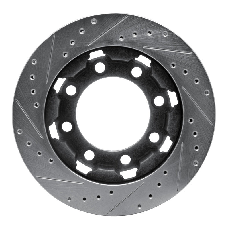 R1 Concepts R1 75-93 Dodge W200 Front Right Drilled & Slotted Silver Brake Rotor