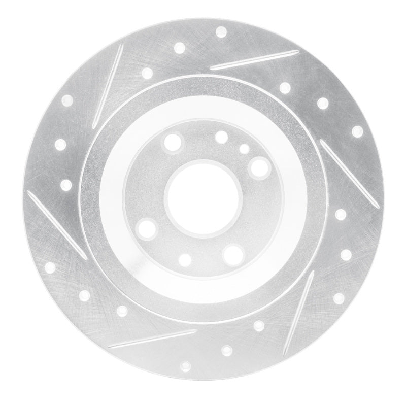 R1 Concepts R1 01-05 Mazda Miata Rear Right Drilled & Slotted Silver Brake Rotor